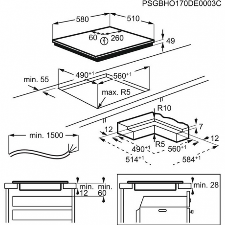 AEG IKB64413IB Αυτόνομη Επαγωγική Εστία 60cm Μαύρο